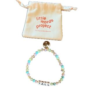 Little Words Project (LWP) "Yall" Bracelet + Dust Bag, TK4237, Sz S/M, Like New